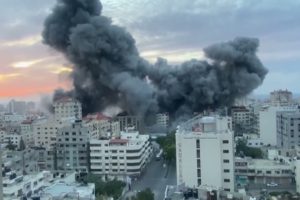 VIDEO: Moment when Israeli air strike hits Gaza after Hamas attack