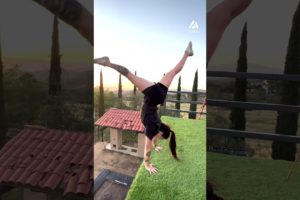Woman Performs Smooth Flips on Trampoline Wall | People Are Awesome #shorts