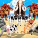 10 Mammoth Elephant vs 10 Giant Buffalo vs 10 Cow Fight Cow Cartoon Buffalo Saved By Giant Gorilla