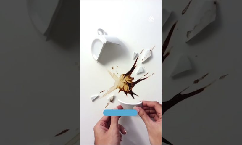 Artist Creates Unique Art With Leftover Coffee | Spotlight | People Are Awesome #shorts