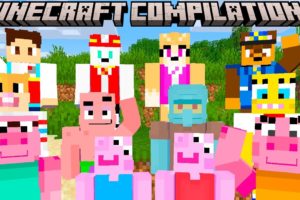 Cartoon Characters Play Minecraft Compilation 6