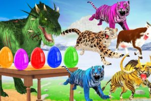 Cow Tiger Bull Cheetah Mammoth Elephant vs Zombie Dinosaur Who Is the Fastest Animal!? Wild Animals