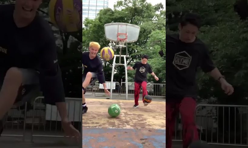 Duo Attempts Mind-blowing Basketball Freestyle Trick