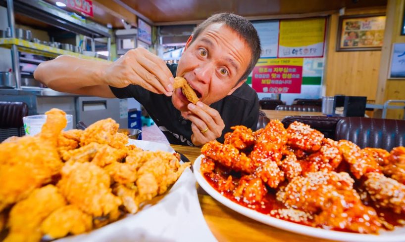 Extra Crispy Fried Chicken!! 🍗 STREET FOOD KOREA + My New Favorite Korean Food!