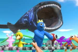 FPS Avatar Rescues Rainbow Friends and Fights Bloop - Animal Revolt Battle Simulator