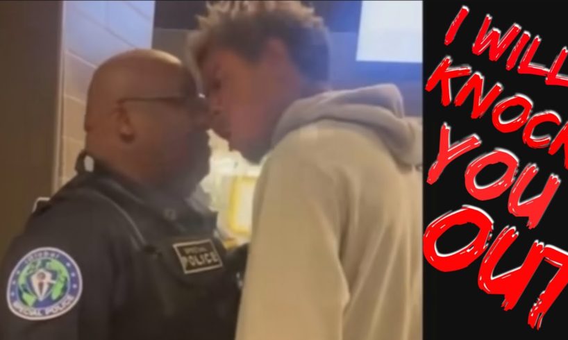 Rent-a-Cop gets his BUTT handed to him for trying to Intimidate the Wrong man at McDonalds!!!