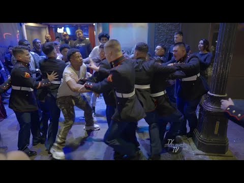 Wild! Marines get into a brawl 6th Street Austin TX 11-19-2023 fight