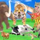 2 Giant Buffaloes Fight Wolf Attack Cow Cartoon Saved by Tiger Bull Woolly Mammoth Elephant Vs Wolf