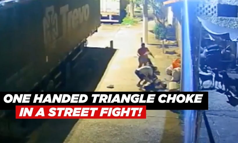 BJJ One-Handed Triangle Choke In a Street Fight!