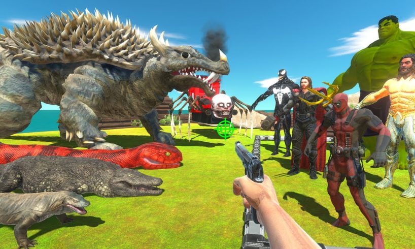 FPS Avatar Rescues Team Superheroes From Reptiles Animals - Animal Revolt Battle Simulator