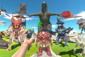 FPS Avatar in Jurassic Park Rescues Hulkbuster and Fights GODZILLA - Animal Revolt Battle Simulator