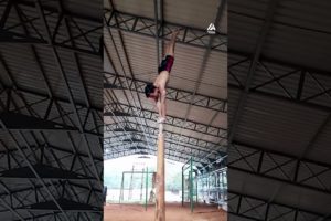 Guy Showcases Amazing Tricks Act While Balancing On a Pole