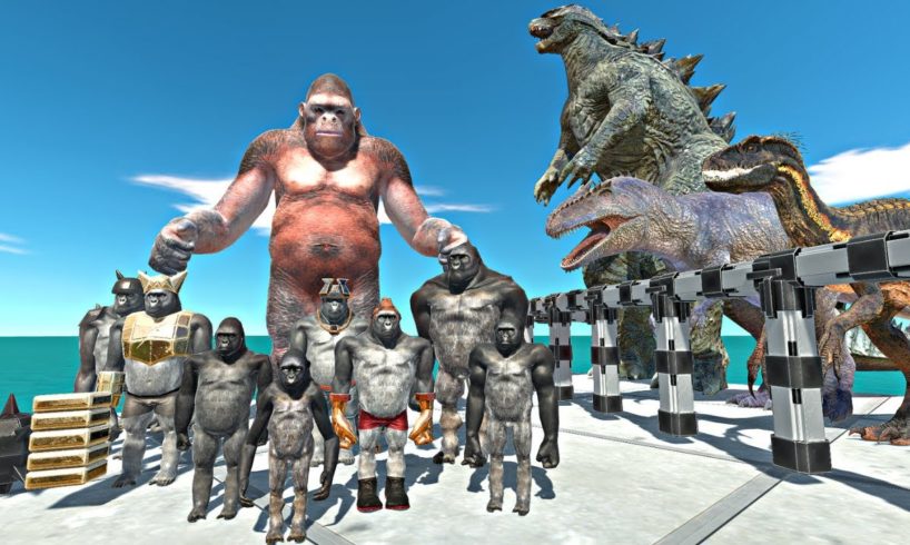 Mutant Primates Rescues Godzilla 2014, Dinosaurs and Fight - Animal Revolt Battle Simulator