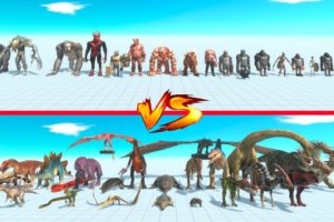 Reptiles + Dinosaurs vs Infernals + Primates - Animal Revolt Battle Simulator