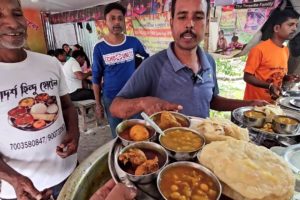 Sanjit Dar Best Petai Paratha | Combo Thali 80 Rs/ | Kachuri ,Porota , Dim , Chicken | Kolkata