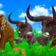 Wild Monster Buffalos vs Mammoth and Tiger - Wild Animals Fights | ARBS Mammoth Elephant