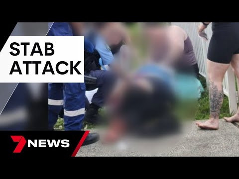 Woman fighting for life after 15-year-old allegedly lunged at her with a knife | 7 News Australia