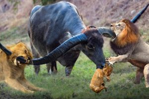 12 Craziest Wild Animal Fights of All Time 2024| Lion VS Buffalo