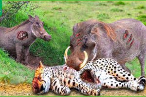 30 Tragic Moments! Warthogs Fought Leopards To Survive In A Terrification | Animal Fight