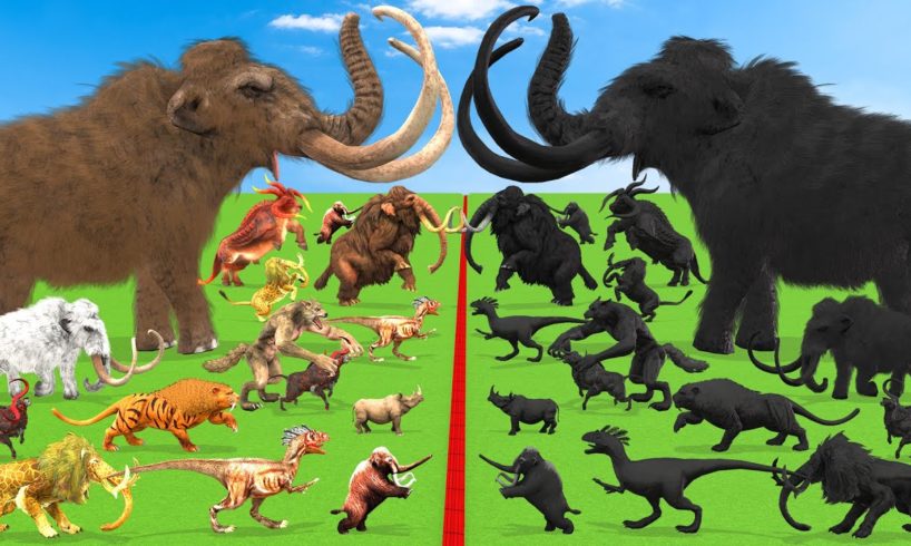 Animal Epic Battle Prehistoric Mammals vs Shadow Itself Size Animal Revolt Battle Simulator