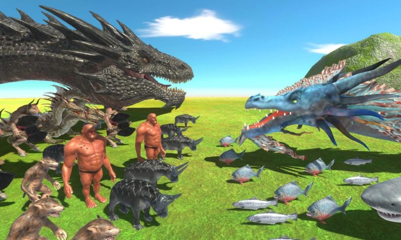 Dragon War - Chinese Dragon VS Western Dragon - Animal Revolt Battle Simulator