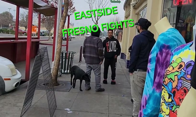 EASTSIDE FRESNO FIGHTS - Tower District DRUNK gets scraped by Ragin Records owner & friends!