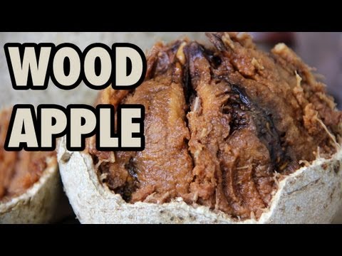 Eating a Wood Apple: Delicious Fruit with a Funky Smell!