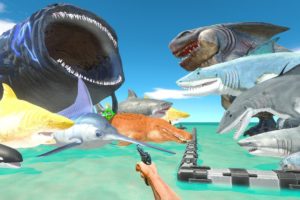 FPS Avatar Rescues King Shark Evolution and Fights Sea Monsters - Animal Revolt Battle Simulator