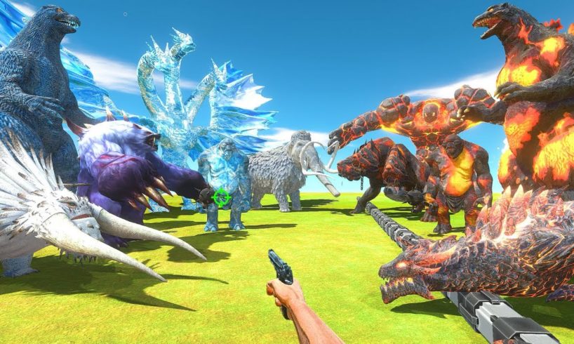 FPS Avatar Rescues Volcano Monsters and Fights Ice Monsters - Animal Revolt Battle Simulator