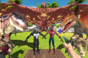 FPS Avatar in Jurassic Park Rescues Spider-Man and Venom - Animal Revolt Battle Simulator