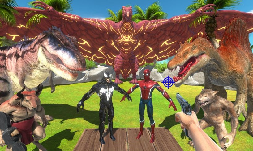 FPS Avatar in Jurassic Park Rescues Spider-Man and Venom - Animal Revolt Battle Simulator