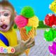 Monkey Bo Bo explores Four Color Ice Cream Vending Machine | Animal Monkey Bo Bo