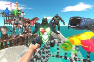 Parkour ZigZag Rescues Bloop Family, Jumping in Lake with Godzilla - Animal Revolt Battle Simulator