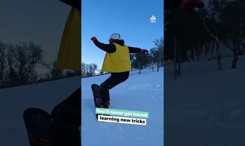 Person Executes Multiple Tricks While Snowboarding