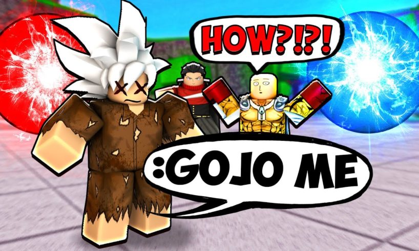 Pretending to be the WEAKEST DUMMY with GOJO, DEATH COUNTER, and MORE in The Strongest Battlegrounds