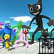 Rainbow Friends Rescues Multiplying Cartoon Cat Team and Fight - Animal Revolt Battle Simulator