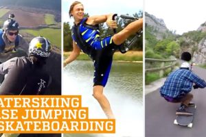 TOP THREE Barefoot Waterskiing, Base Jumping & Downhill Skateboarding | PEOPLE ARE AWESOME