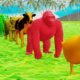 Paint Animals Gorilla Cow Tiger Lion Elephant Fountain Crossing Animal Game 11
