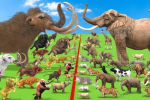 Animal Epic Battle Prehistoric Mammals VS Modern Mammals Size Animal Revolt Battle Simulator