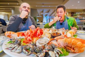 Best Portuguese Food!! 🦞 SEAFOOD MOUNTAIN + Lobster Rice in Matosinhos, Portugal!