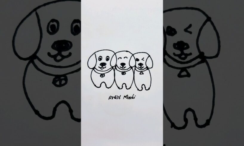 Cute Puppies Drawing 🐶🐶🐶❣️#art #cute #youtubeshorts #trending