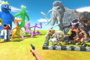 FPS Avatar Rescues Animals and Fantasy and Fights Rainbow Friends - Animal Revolt Battle Simulator