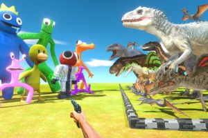 FPS Avatar Rescues Dinosaurs and Fights Rainbow Friends - Animal Revolt Battle Simulator