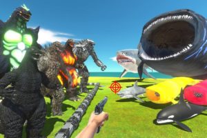 FPS Avatar Rescues Godzilla Evolution and Fights Sea Monsters - Animal Revolt Battle Simulator