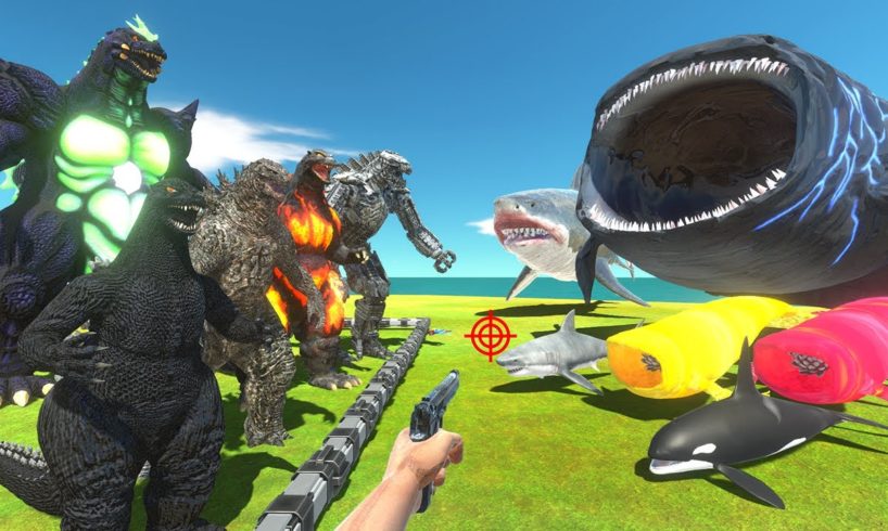FPS Avatar Rescues Godzilla Evolution and Fights Sea Monsters - Animal Revolt Battle Simulator