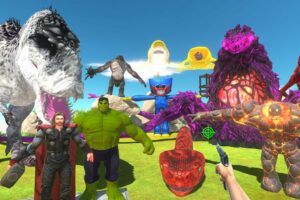 FPS Avatar Rescues Thor,Hulk and Fights Biollante and Dinosaurs - Animal Revolt Battle Simulator