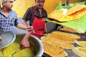 Famous Breakfast Ram ki Bandi Special Pizza Dosa - Hyderabad Street Food