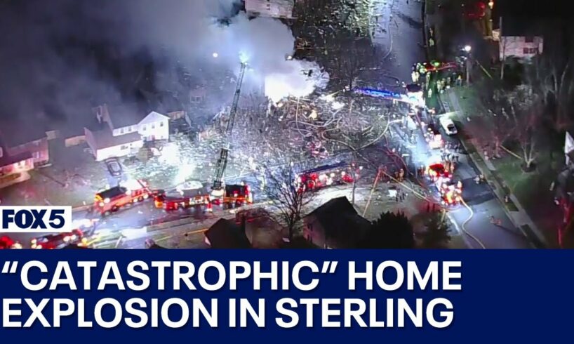 Home explosion in Sterling: Fire crews battling flames