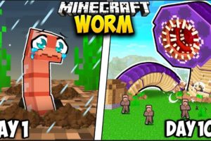 I Survived 100 Days as a WORM in Minecraft