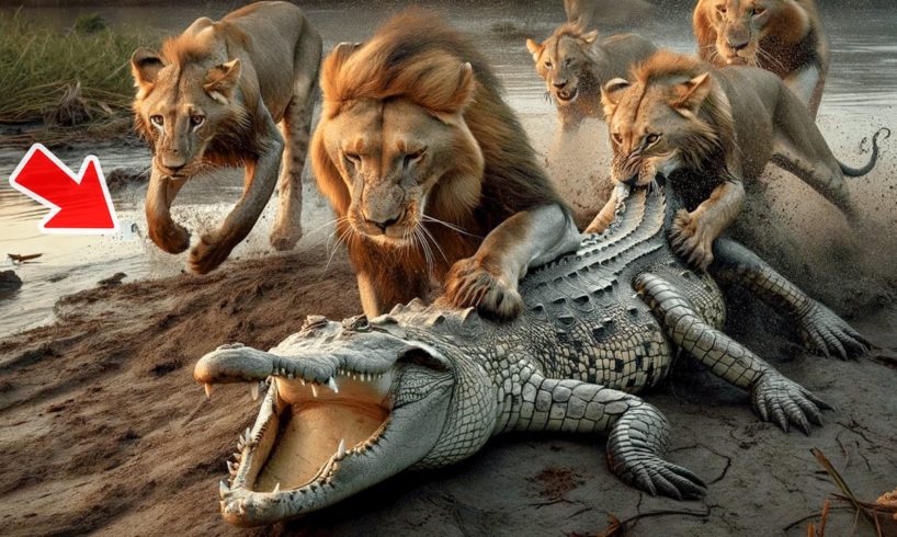 Lion vs Crocodile Great Battle | Craziest Animal Fights of All Time Caught Camera